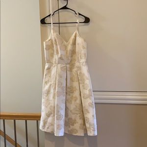 IVANKA TRUMP white and gold dress